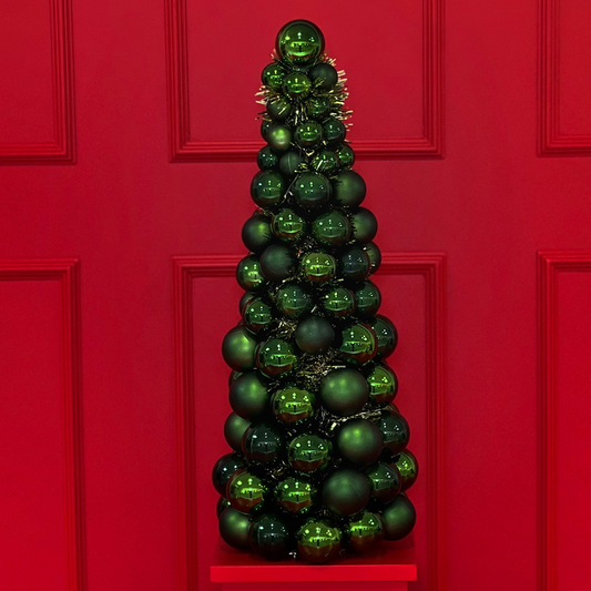 ÁRVORE DE NATAL DECORATIVA DE ESFERAS VERDES TAMANHO M